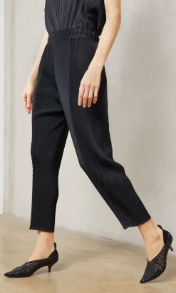Black Pleat Trousers