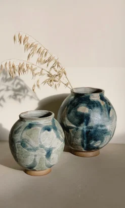 Blue Chain Moon Vase