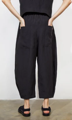 Butoni Pants - Black Linen