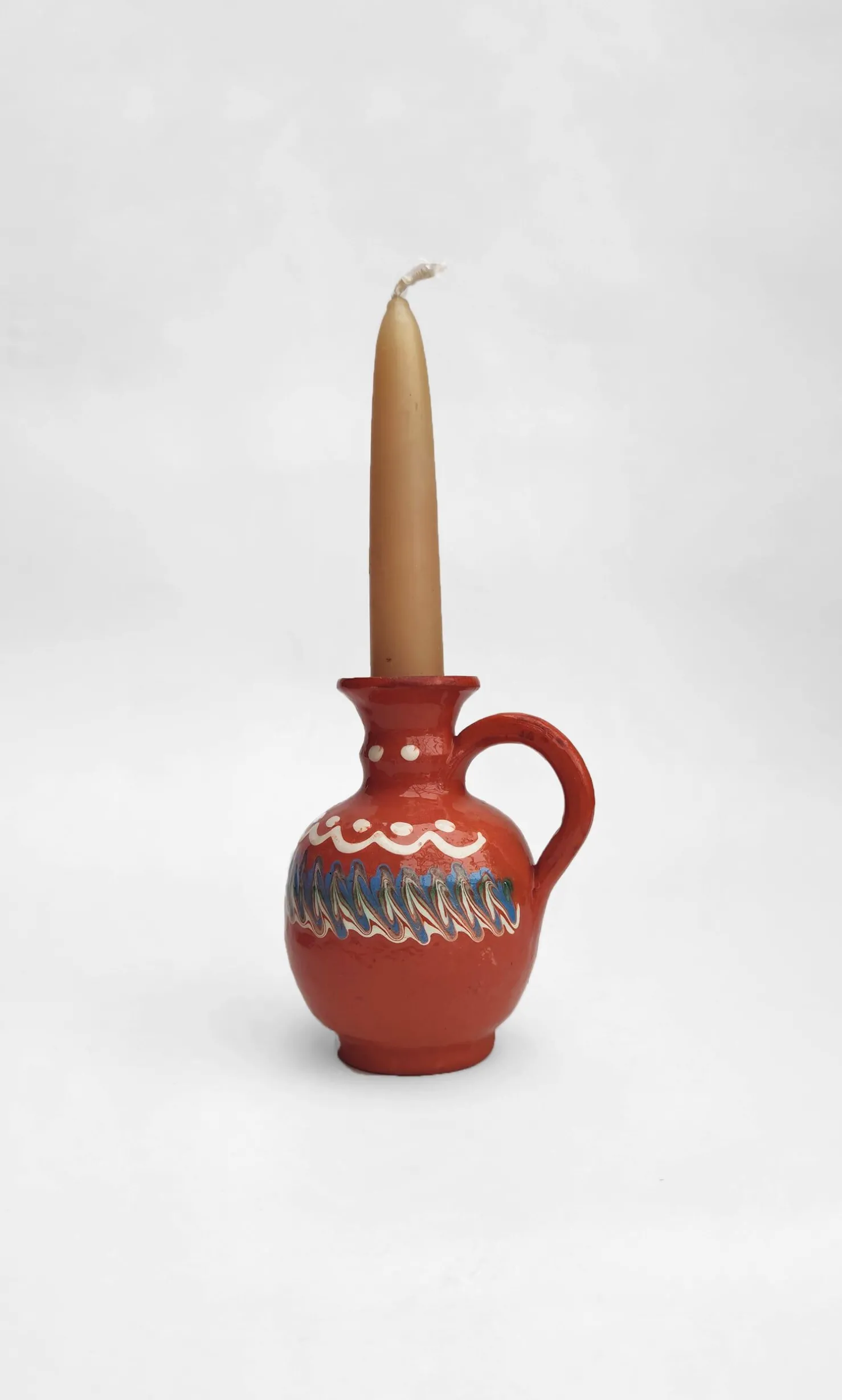 Ceramic Candlestick Holder - Terracotta