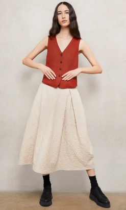 Frida Waistcoat - Tomato Red