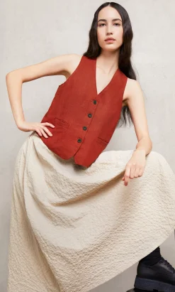 Frida Waistcoat - Tomato Red