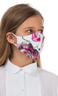 Organic Linen Kids Mask Rose