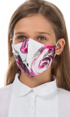 Organic Linen Kids Mask Rose