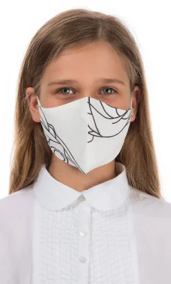 Organic Linen Kids Mask Swirl