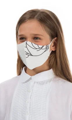 Organic Linen Kids Mask Swirl