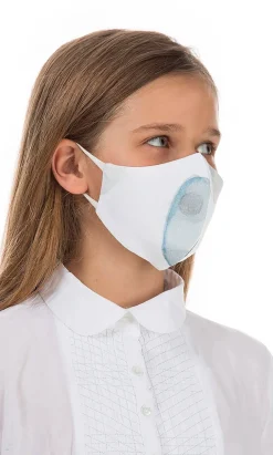 Organic Linen Kids Mask Water Colour