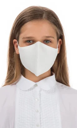 Organic Linen Kids Mask White Cloud