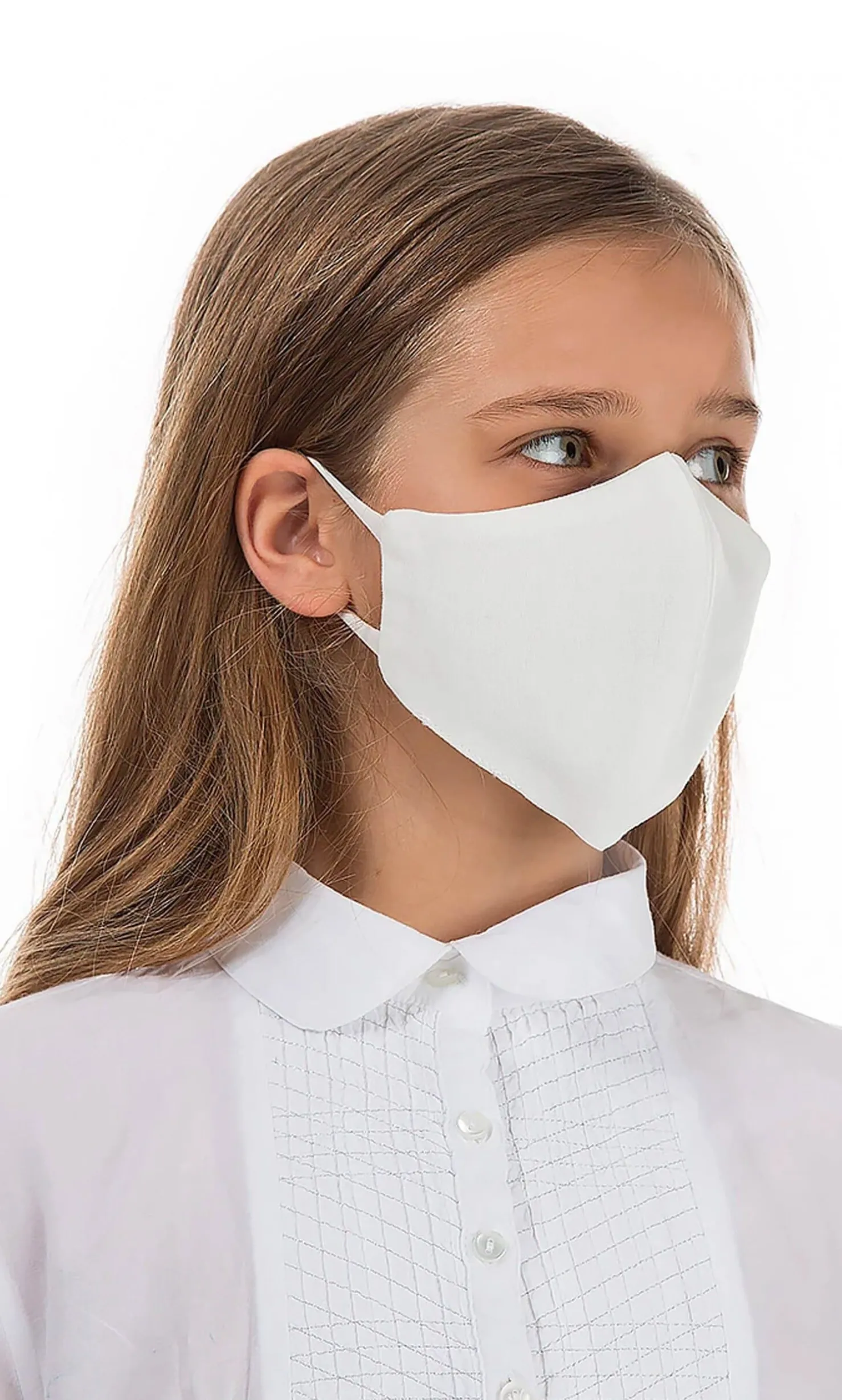 Organic Linen Kids Mask White Cloud