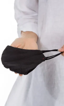 Organic Linen Mask - Black