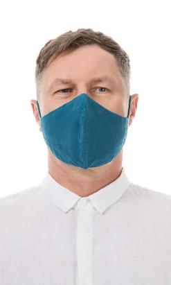 Organic Linen Mask Men Nordic Blue