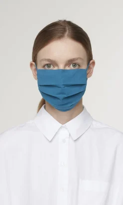 Pleated Face Mask & Pouch - Finnish Blue