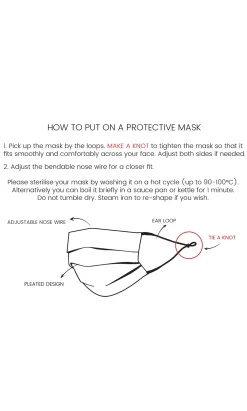 Pleated Face Mask & Pouch - Blue Leopard
