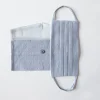 Pleated Face Mask & Pouch - Grey