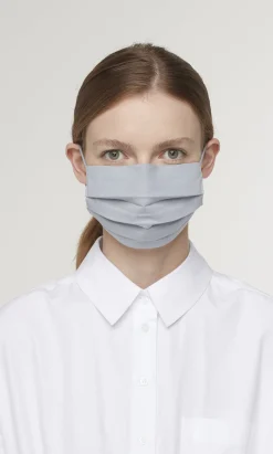 Pleated Face Mask & Pouch - Grey