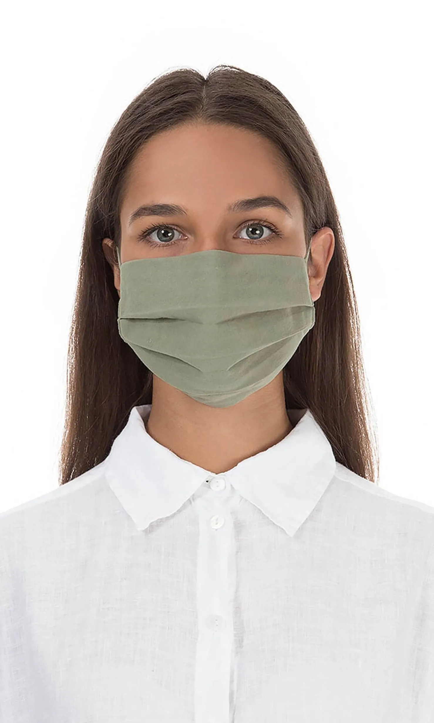 Pleated Face Mask & Pouch - Leaf