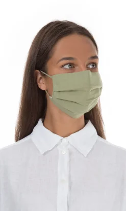 Pleated Face Mask & Pouch - Leaf