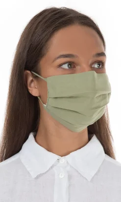 Pleated Face Mask & Pouch - Leaf