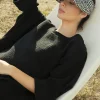 Raffia Sun Visor - Navy