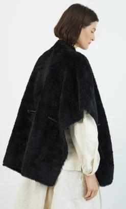 Shearling Cape - Black