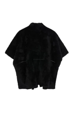 Shearling Cape - Black