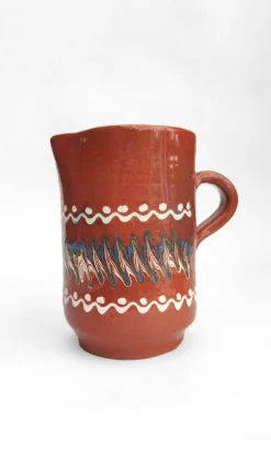 Tall Glazed Jug - Terracotta